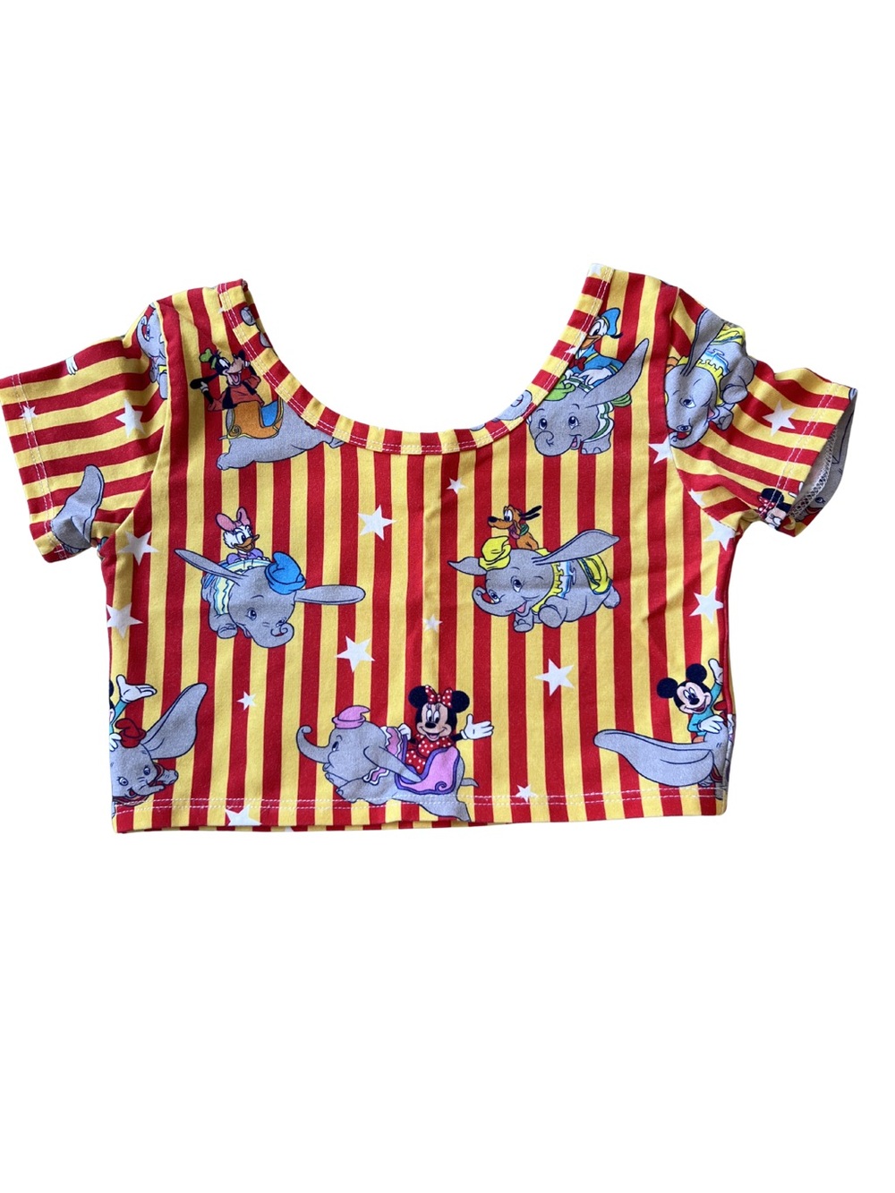 Wild Rich kids Girls Yellow and Red Striped Dumbo Print Skirt and Top Set - Picture 5 of 7